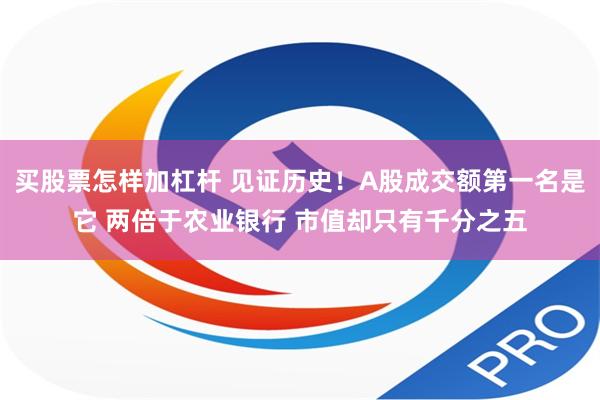 买股票怎样加杠杆 见证历史！A股成交额第一名是它 两倍于农业银行 市值却只有千分之五