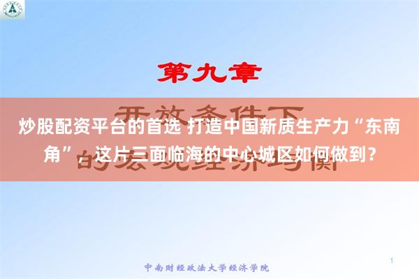 炒股配资平台的首选 打造中国新质生产力“东南角”，这片三面临海的中心城区如何做到？