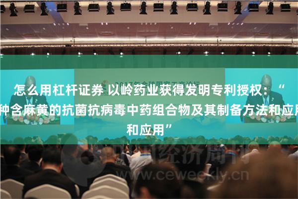怎么用杠杆证券 以岭药业获得发明专利授权：“一种含麻黄的抗菌抗病毒中药组合物及其制备方法和应用”