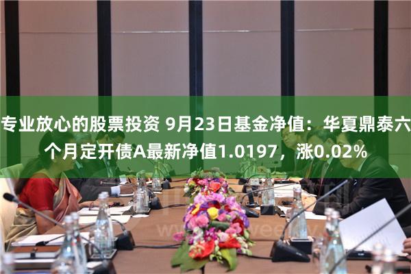 专业放心的股票投资 9月23日基金净值：华夏鼎泰六个月定开债A最新净值1.0197，涨0.02%