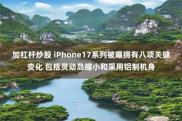 加杠杆炒股 iPhone17系列被曝拥有八项关键变化 包括灵动岛缩小和采用铝制机身