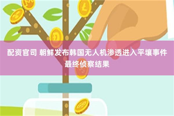 配资官司 朝鲜发布韩国无人机渗透进入平壤事件最终侦察结果