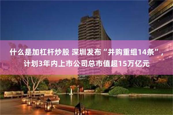 什么是加杠杆炒股 深圳发布“并购重组14条”，计划3年内上市公司总市值超15万亿元