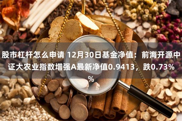 股市杠杆怎么申请 12月30日基金净值：前海开源中证大农业指数增强A最新净值0.9413，跌0.73%