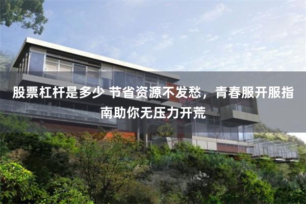 股票杠杆是多少 节省资源不发愁，青春服开服指南助你无压力开荒