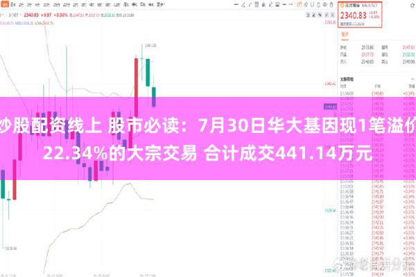 炒股配资线上 股市必读：7月30日华大基因现1笔溢价22.34%的大宗交易 合计成交441.14万元
