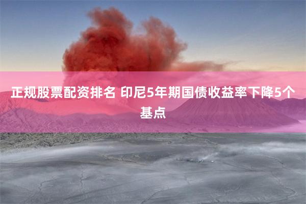 正规股票配资排名 印尼5年期国债收益率下降5个基点